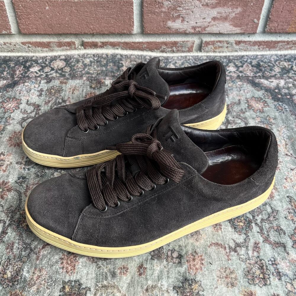 Tom Ford Russell Suede Sneakers / Men's 9 / Dark Brown Luxury Italy Designer